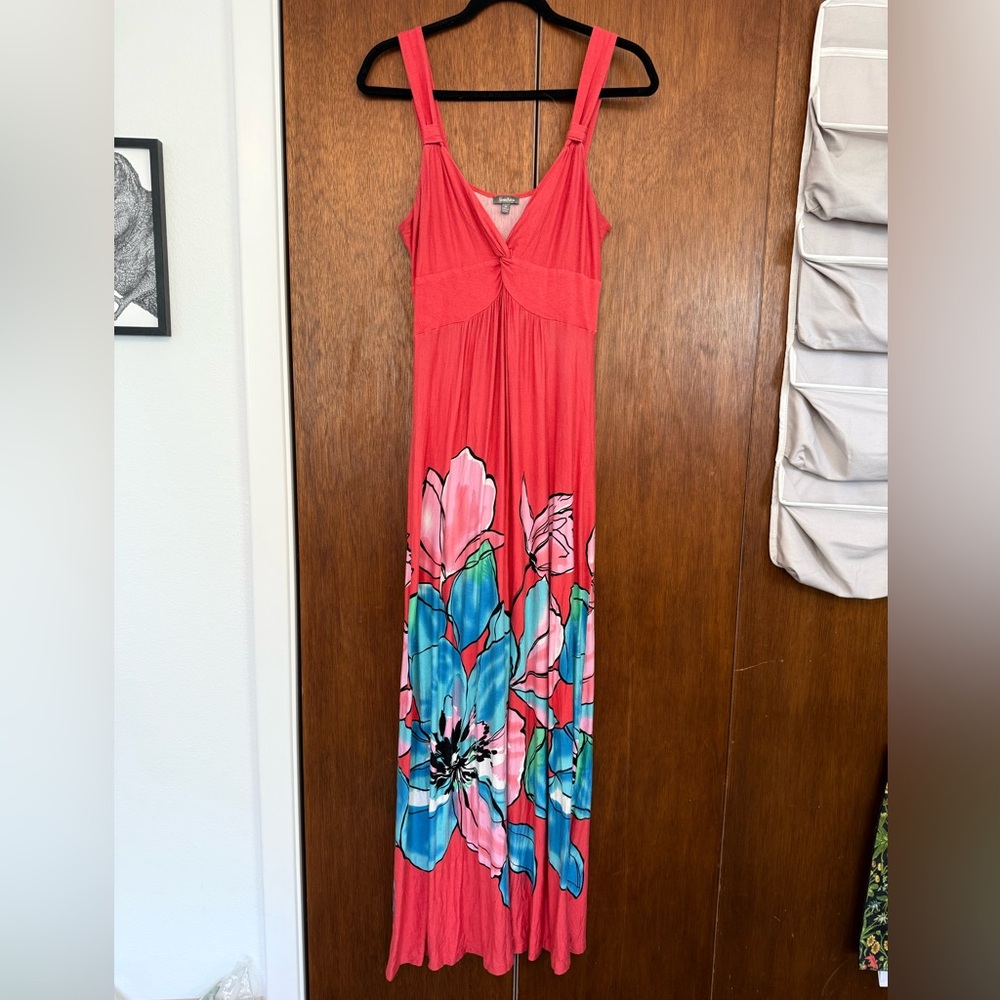 Neiman Marcus Red Twist-Front Dress